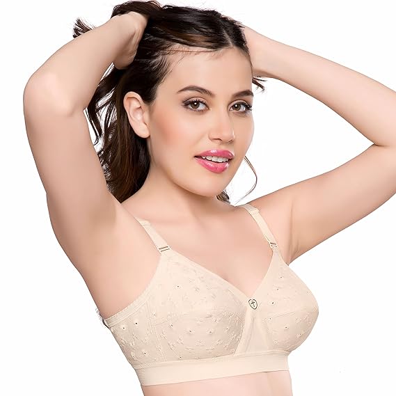 TRYLO Cotton Women's Bra – Padded, Wire-Free, Full Coverage for All-Day Comfort